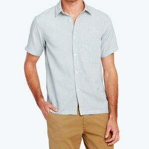 NATIVE NORTH - Men's - S, M -  Striped Blue Bureau Short Sleeves Shirt
